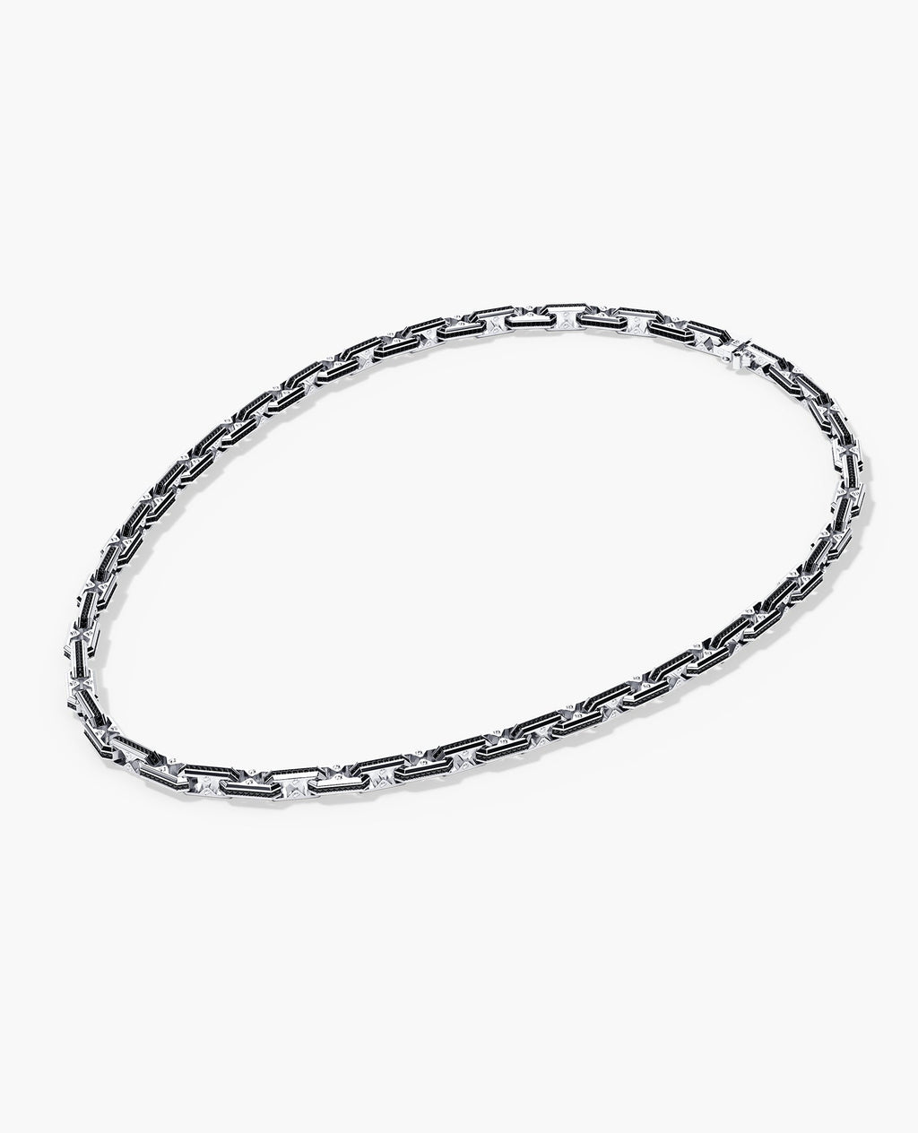 ARTURO Gold Link Necklace with Black Diamonds - 6mm