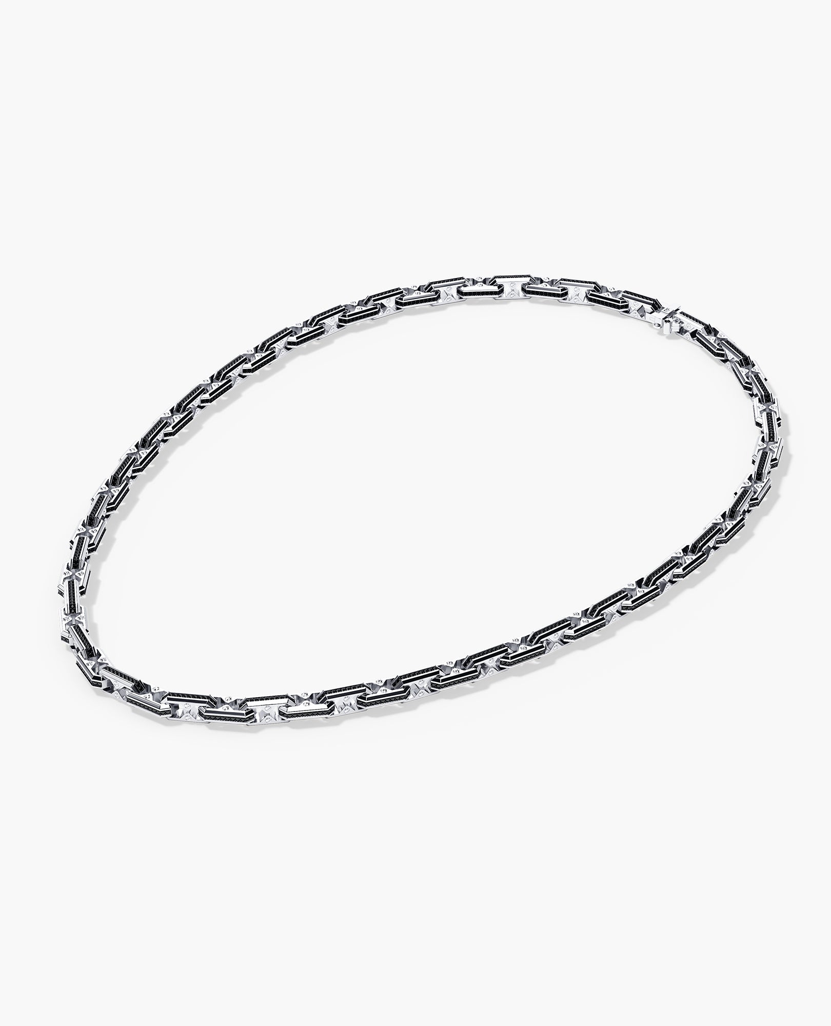ARTURO Gold Link Necklace with Black Diamonds - 6mm