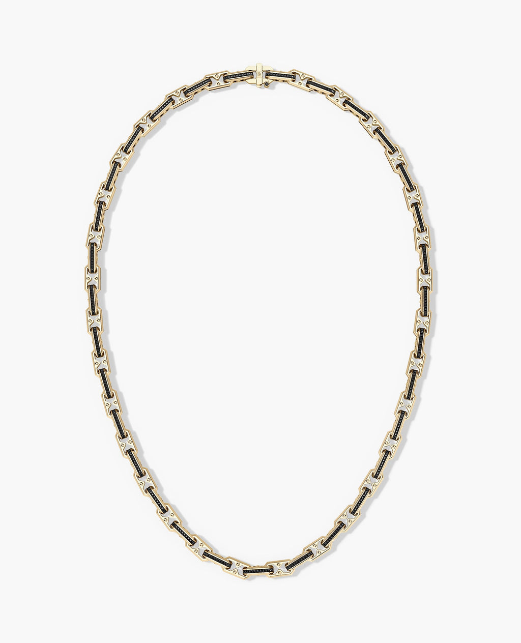ARTURO Gold Link Necklace with Black Diamonds - 6mm