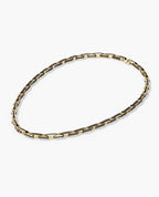 ARTURO Gold Link Necklace with Black Diamonds - 6mm