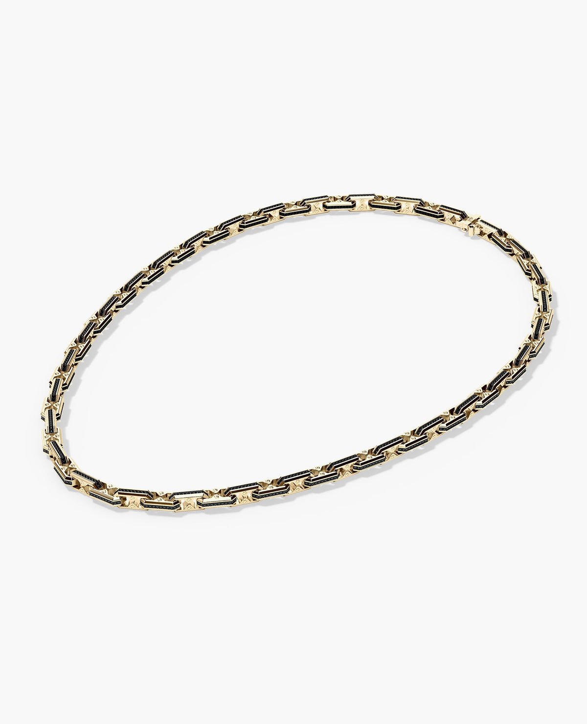 ARTURO Gold Link Necklace with Black Diamonds - 6mm