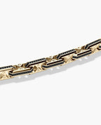 ARTURO Gold Link Necklace with Black Diamonds - 6mm