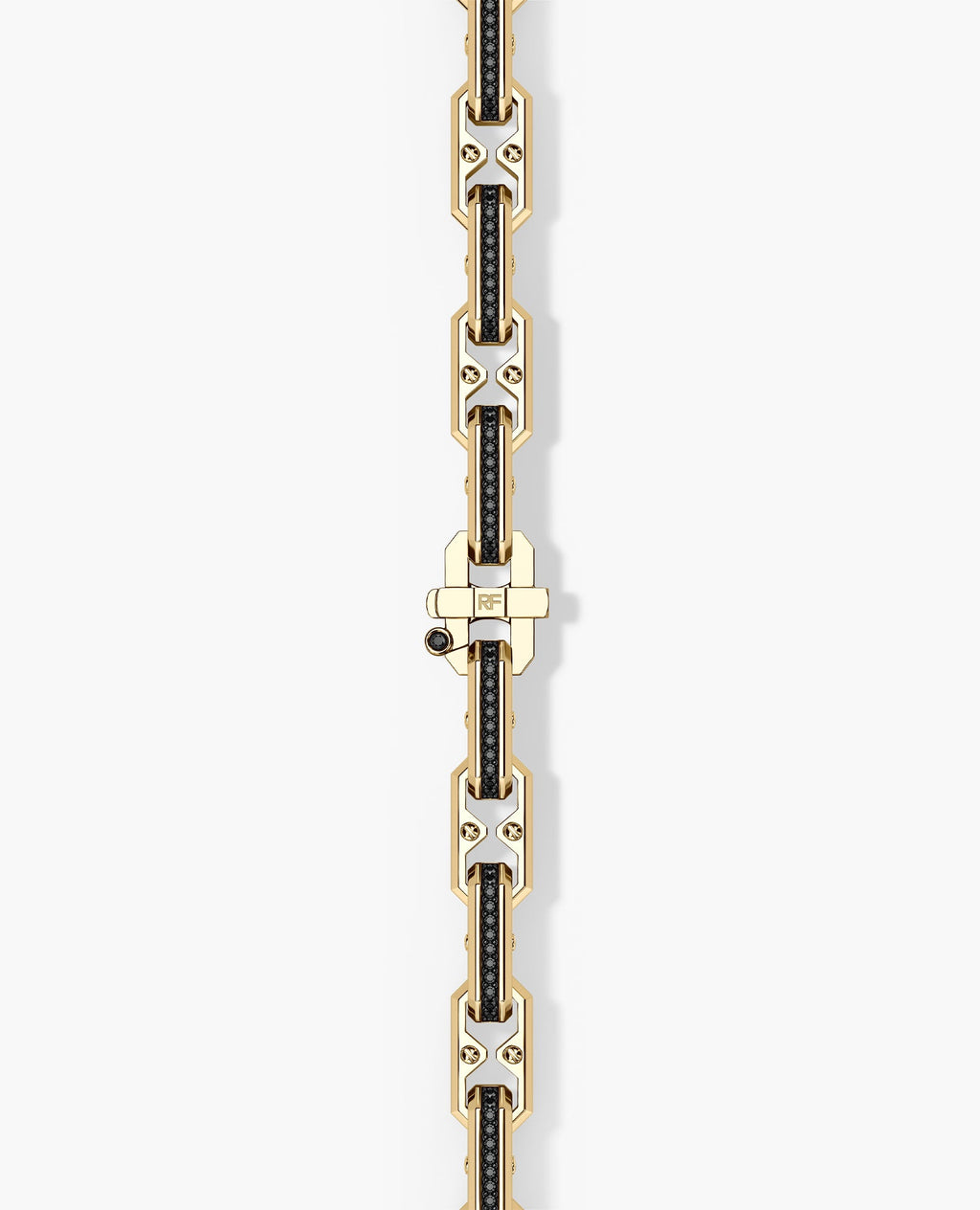 ARTURO Gold Link Necklace with Black Diamonds - 6mm