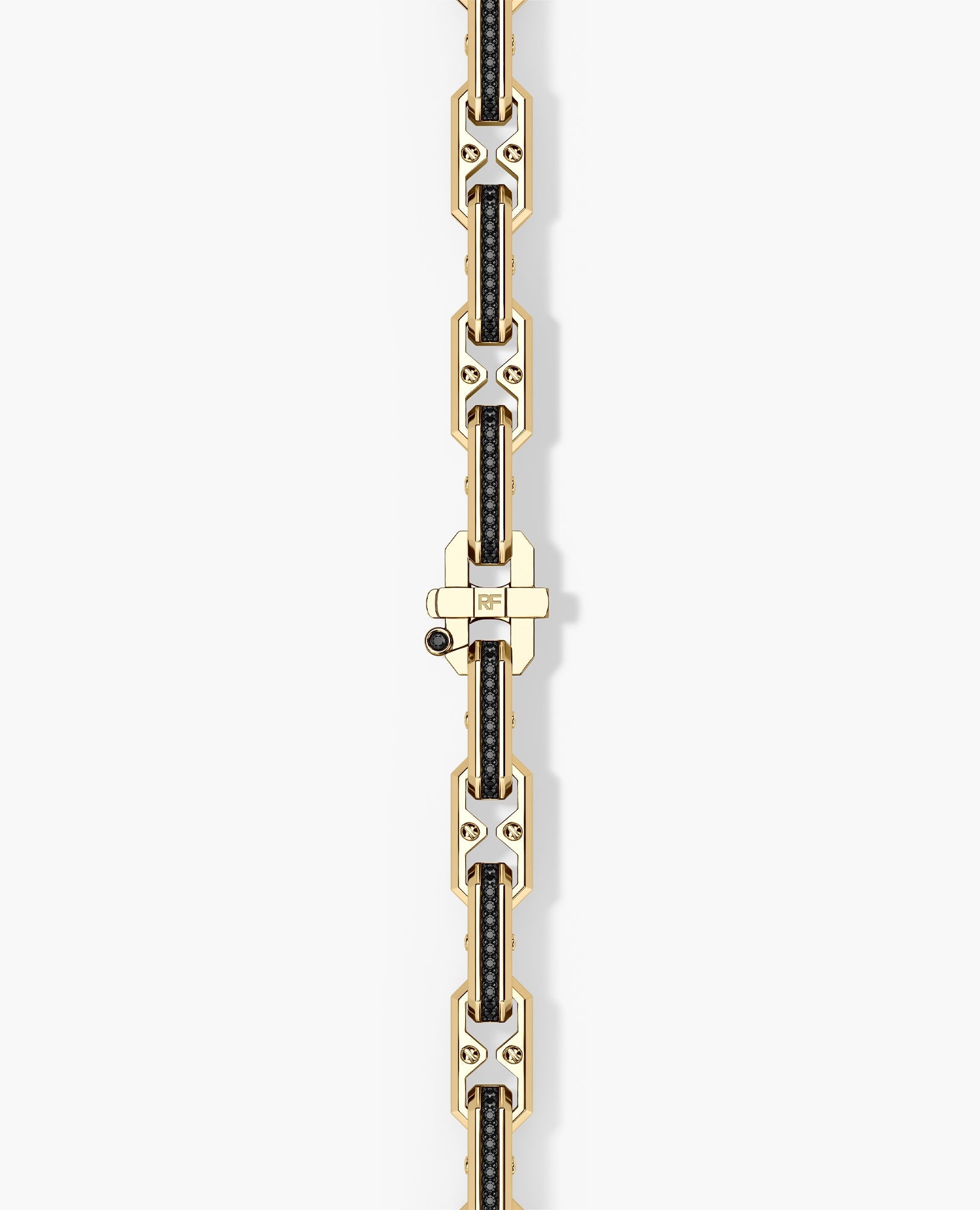 ARTURO Gold Link Necklace with Black Diamonds - 6mm