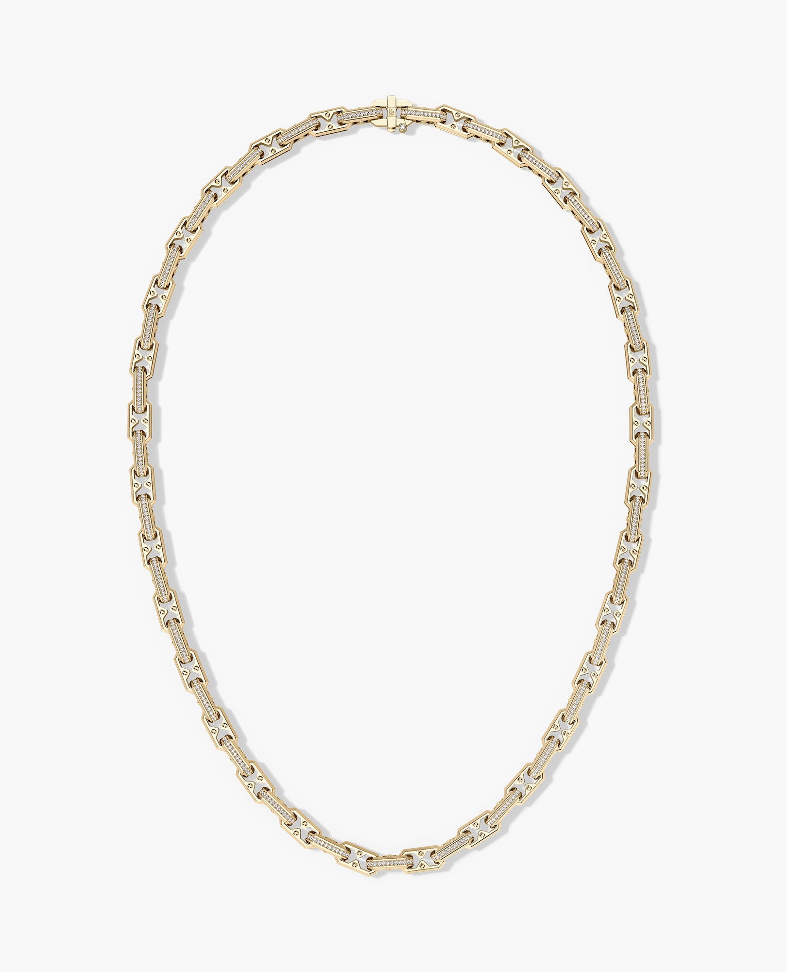 ARTURO Gold Link Necklace with Diamonds - 6mm