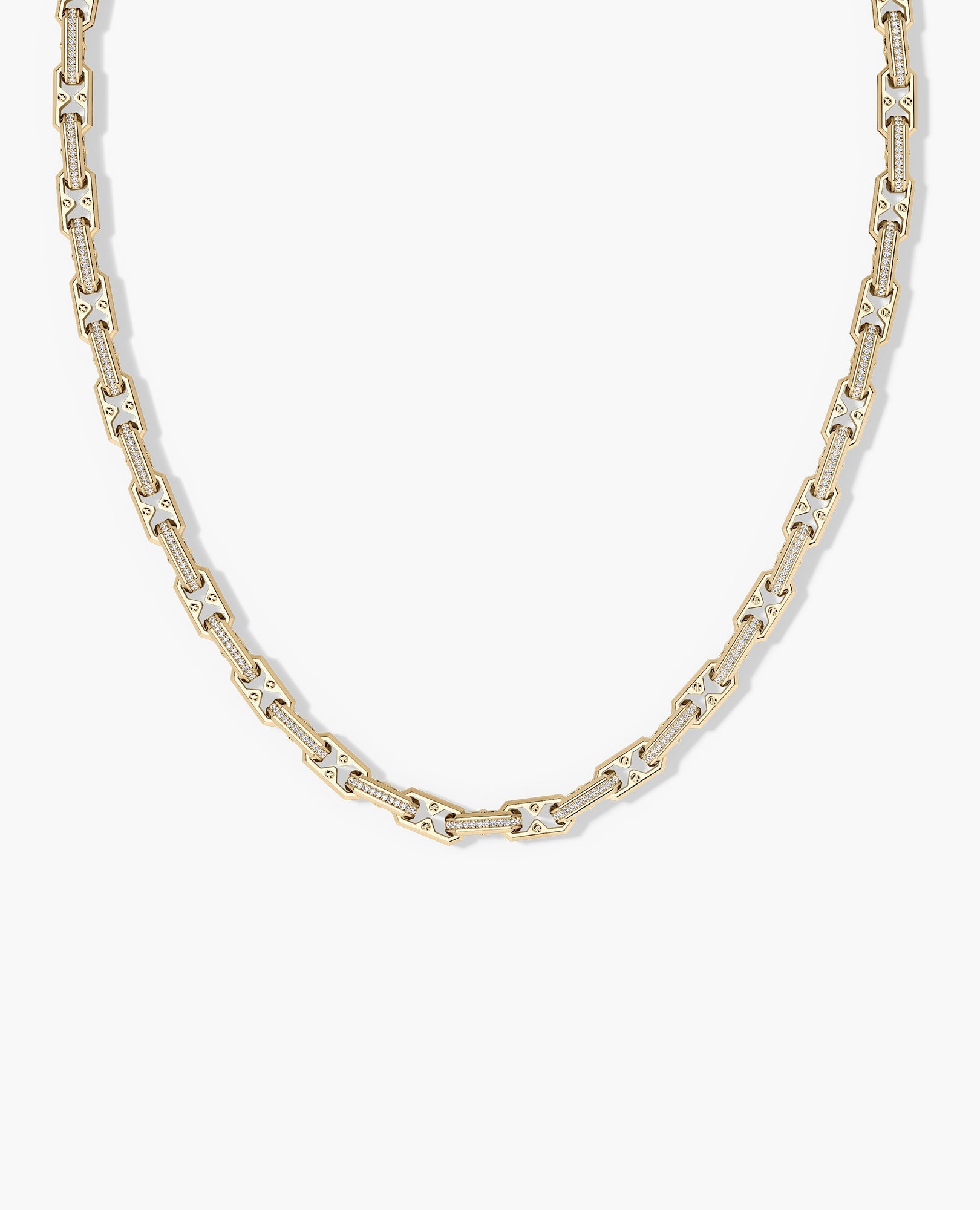 ARTURO Gold Link Necklace with Diamonds - 6mm