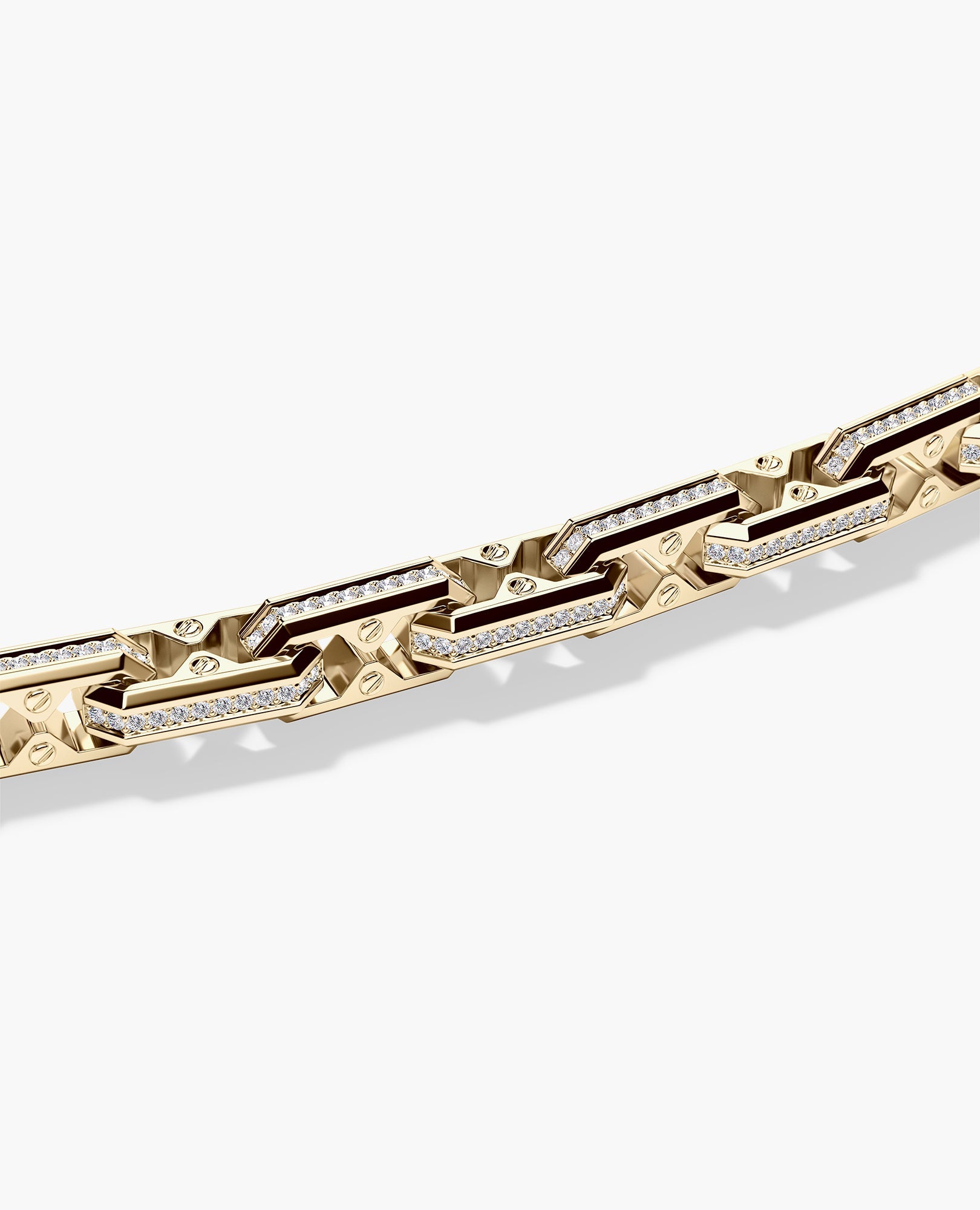 ARTURO Gold Link Necklace with Diamonds - 6mm