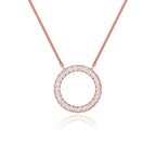 0.23 TCW Round Moissanite Diamond Circle Pendant Necklace