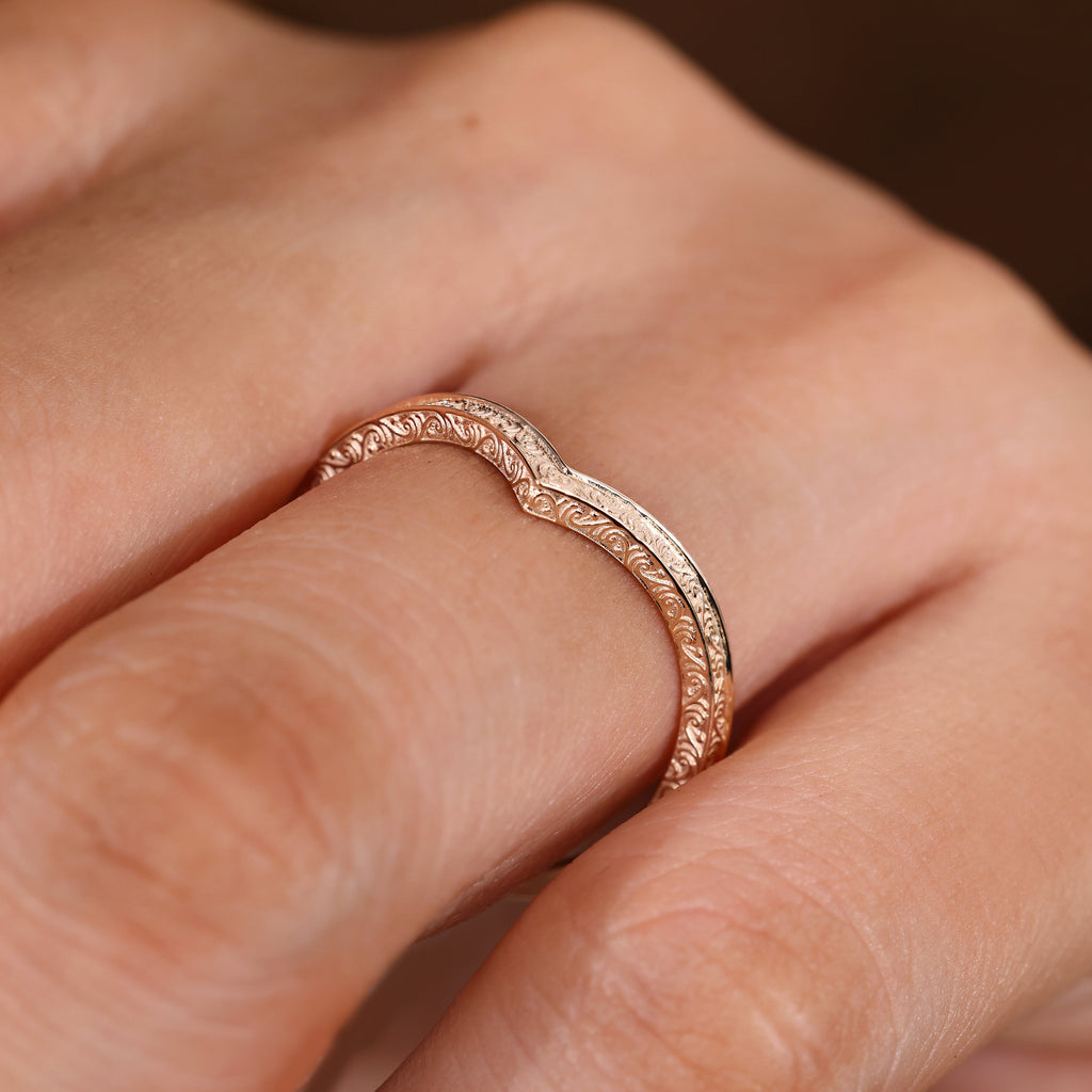 Curved Vintage Wedding Band