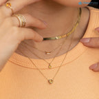 Citrine Necklace, Heart Necklace, Solid Gold, Natural Gemstone DisneyValley