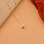 Citrine Necklace, Heart Necklace, Solid Gold, Natural Gemstone DisneyValley
