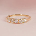 0.40 TCW Round Brilliant Cut Half Eternity 5 Stone Wedding Band
