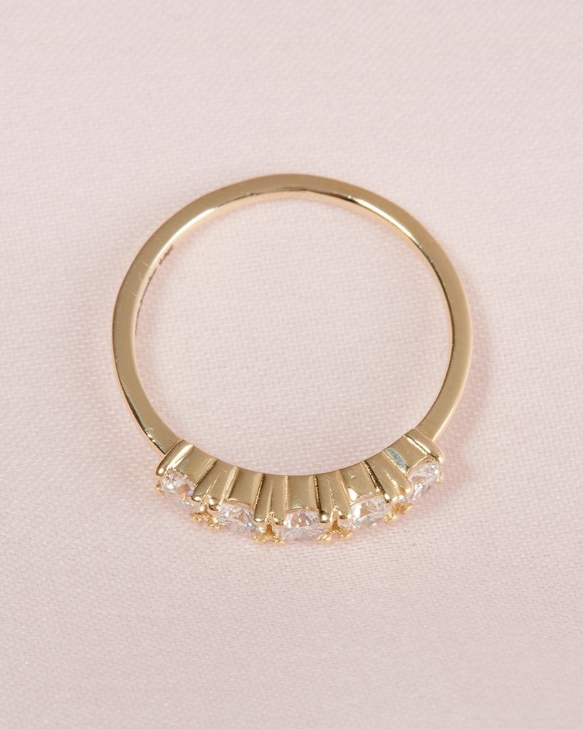 0.40 TCW Round Brilliant Cut Half Eternity 5 Stone Wedding Band
