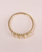 0.40 TCW Round Brilliant Cut Half Eternity 5 Stone Wedding Band