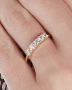 0.40 TCW Round Brilliant Cut Half Eternity 5 Stone Wedding Band