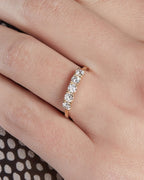 0.40 TCW Round Brilliant Cut Half Eternity 5 Stone Wedding Band