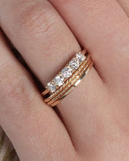 0.40 TCW Round Brilliant Cut Half Eternity 5 Stone Wedding Band