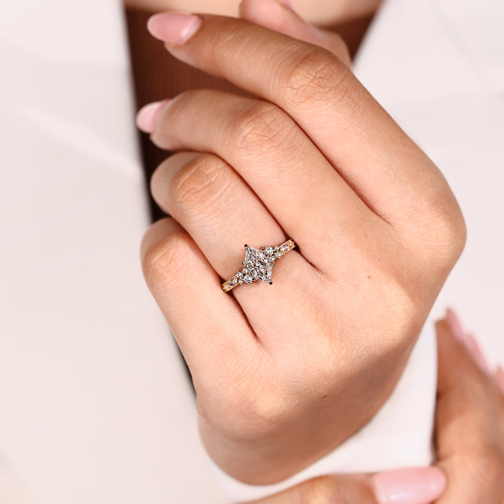 Dutch Marquise Engagement Ring in Tulip Setting