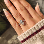 Dutch Marquise Engagement Ring in Shared Prong Pave Setting