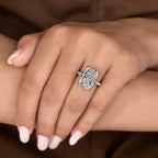 IGI Certified 10 - 12 Carat Radiant Cut Diamond Ring in Trellis Setting