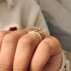 Nature Inspired Dutch Marquise Engagement Ring in Sunflower Design