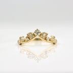 0.21 TCW Round Cut Art Deco Curved Moissanite Wedding Band