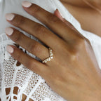 0.21 TCW Round Cut Art Deco Curved Moissanite Wedding Band