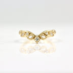 0.21 TCW Round Cut Art Deco Curved Moissanite Wedding Band