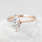 1.0 CT Marquise Cut Moissanite Solitaire Style Engagement Ring
