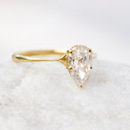 1.33 CT Pear Cut Moissanite Solitaire Engagement Ring