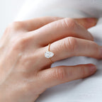 1.93 CT Pear Cut Moissanite Solitaire Engagement Ring
