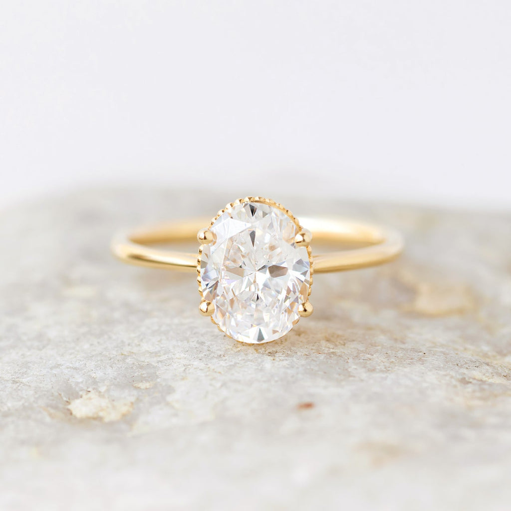 1.93 CT Oval Cut Moissanite Solitaire Engagement Ring