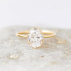 1.93 CT Oval Cut Moissanite Solitaire Engagement Ring