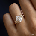 0.90 CT-2.0 CT Oval Moissanite Cluster Engagement Ring