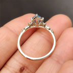 Blue Dutch Marquise Nature Inspired Engagement Ring With Side Stone