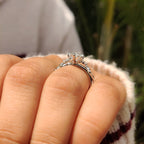 Nature Inspired Dutch Marquise Diamond Ring With Cluster Setting