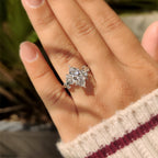 Nature Inspired Marquise Cut Engagement Ring in Floral Details
