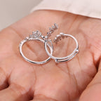 Oval Engagement Ring with Wedding Band in Nature Inspired Style