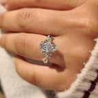Nature Inspired Style Coffin Cut Engagement Ring