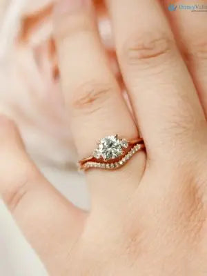 Colorless Cushion lab grown Alternative Bridal Engagement Ring DisneyValley