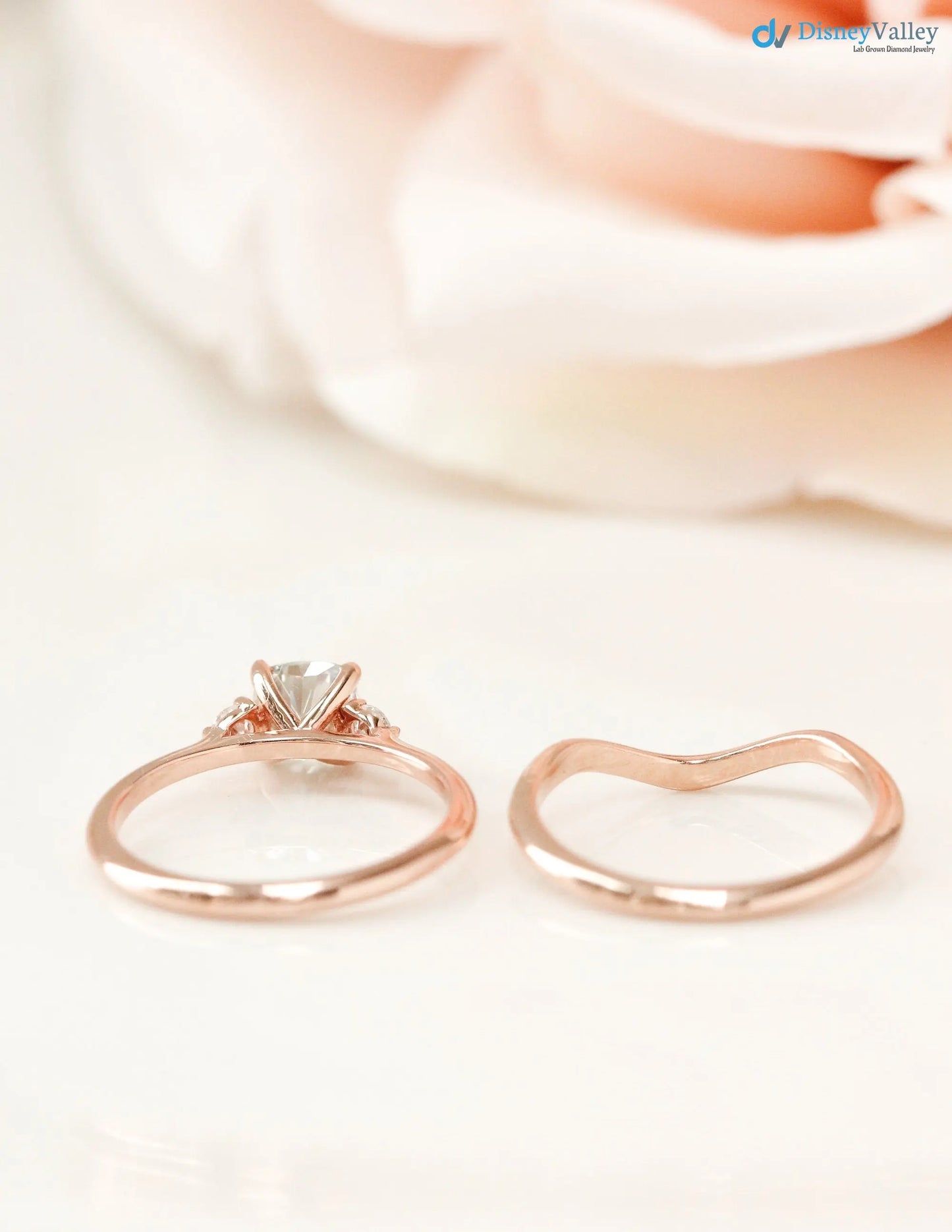 Colorless Cushion lab grown Alternative Bridal Engagement Ring - DisneyValley
