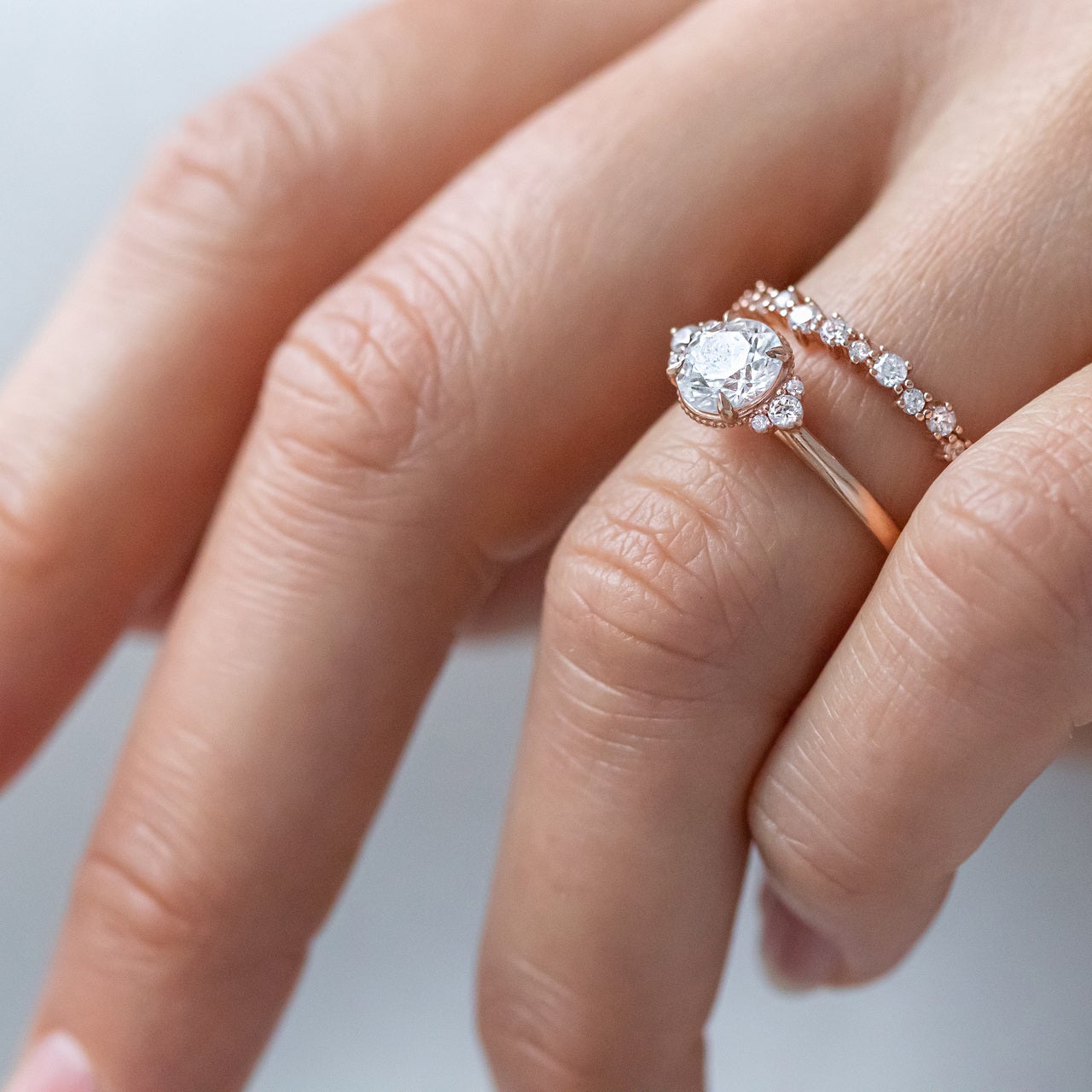 1.20 CT Round Cut cluster Moissanite Engagement Ring