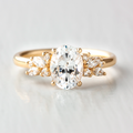 1.33 CT Oval Cut Moissanite Cluster Engagement Ring