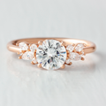 1.35 CT Round Cut Moissanite Cluster Engagement Ring