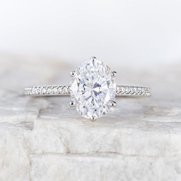 1.25ct oval cut moissanite elsie engagement rings