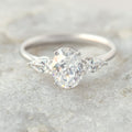 1.33 CT Oval Cut Three Stone Moissanite Engagement Ring