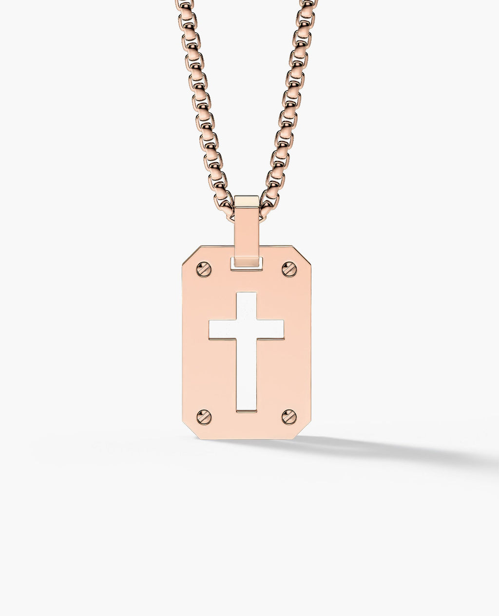 SHADOW CROSS Gold Dog Tag Pendant