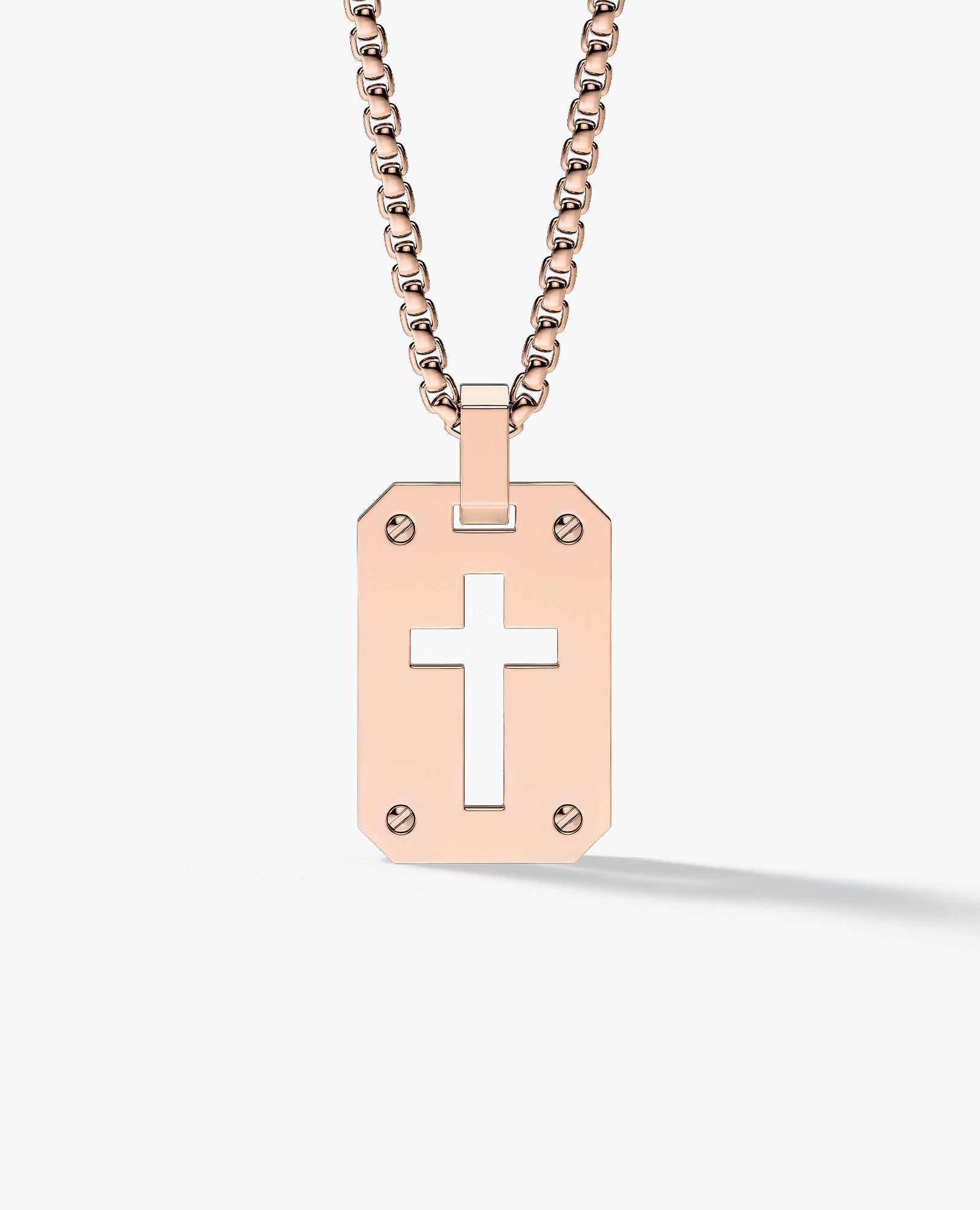 SHADOW CROSS Gold Dog Tag Pendant
