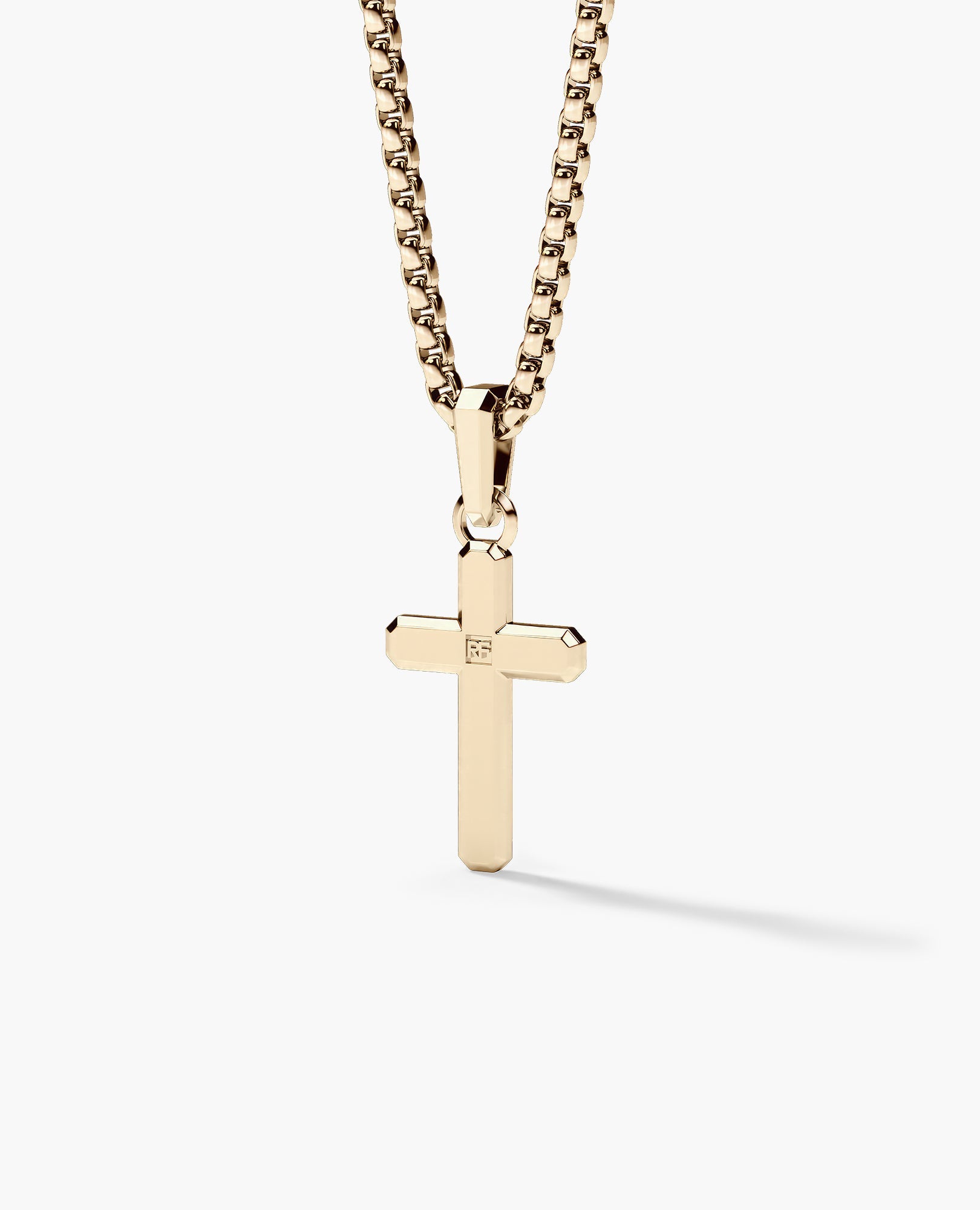 CROSS Two-Tone Gold Pendant with 0.05ct Diamonds - 25mm