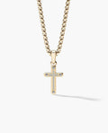 CROSS Two-Tone Gold Pendant with 0.05ct Diamonds - 25mm